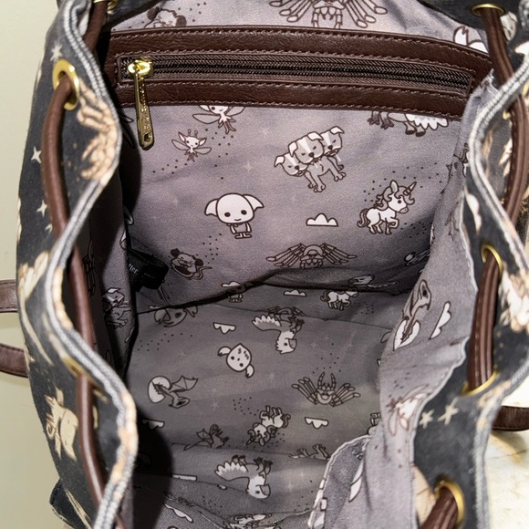 LOUNGEFLY HARRY POTTER CHIBI MAGICAL CREATURE RUCKSACK PREOWNED - Picture 9 of 15